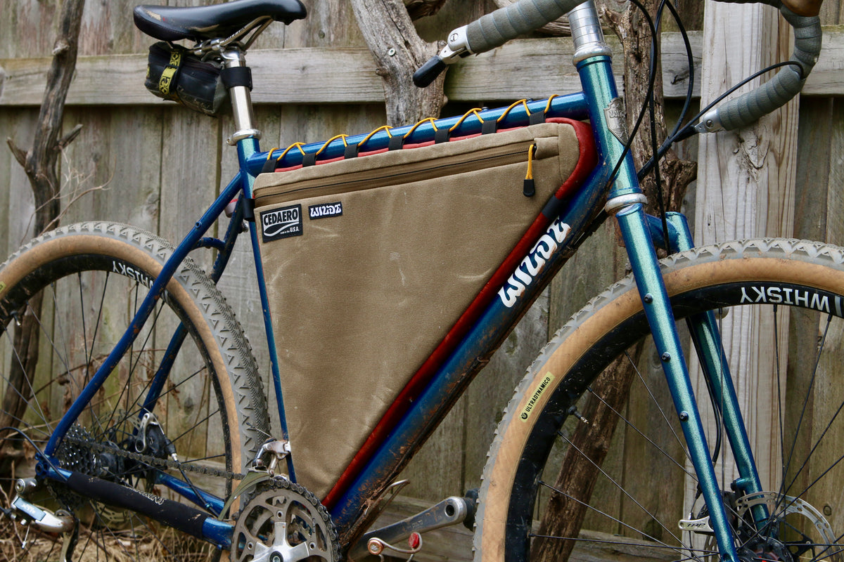 gravel bike frame bags Rambler Cedaero Frame Bag Waxed Canvas