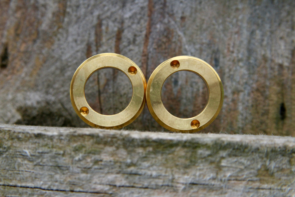 Blue Lug Brass Crank Bolt Caps