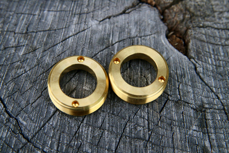 Blue Lug Brass Crank Bolt Caps