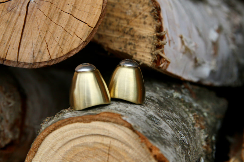 Blue Lug Brass Downtube Shifter Boss Cover Wilde Bicycle Co.