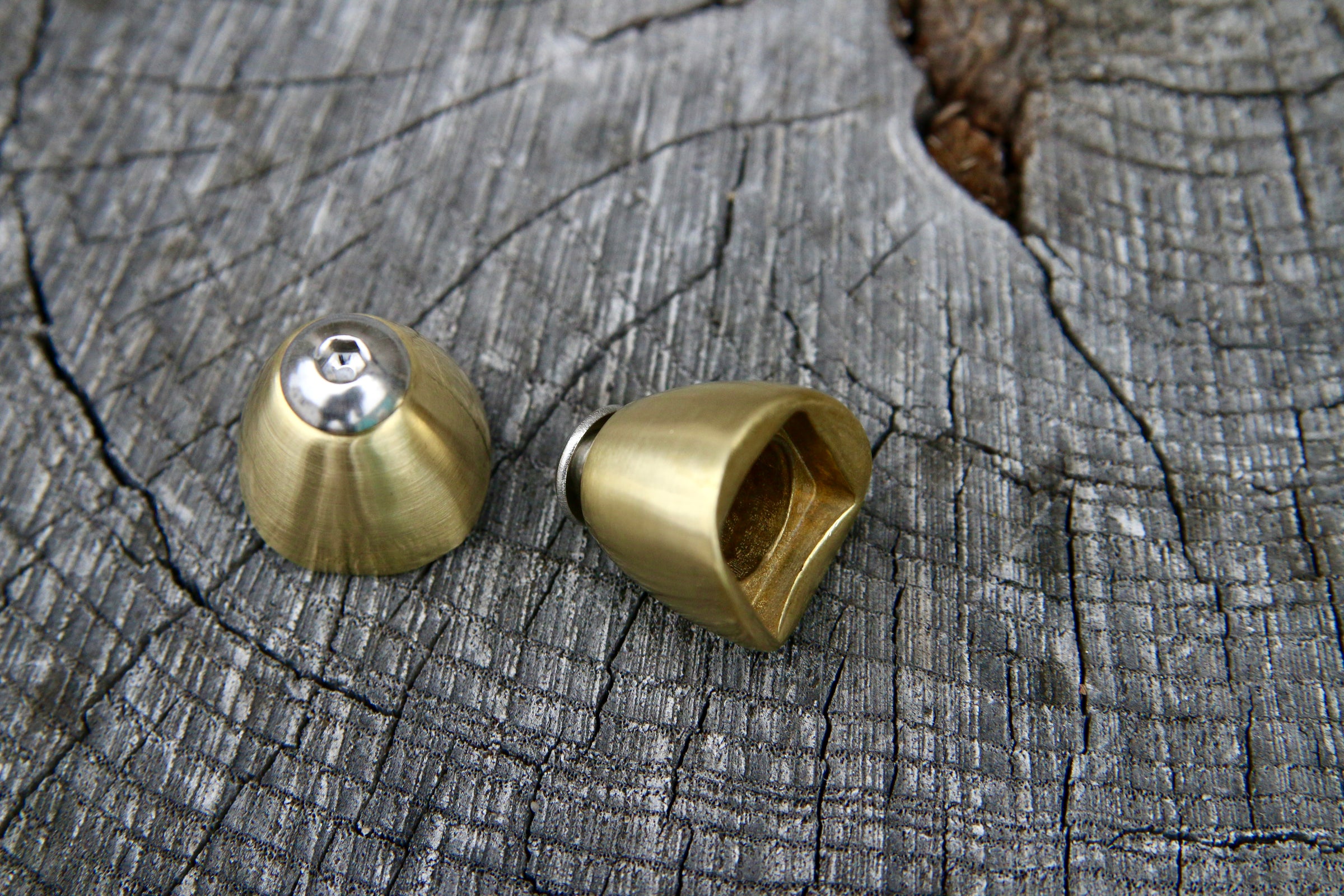 Blue Lug Brass Downtube Shifter Boss Cover Wilde Bicycle Co.