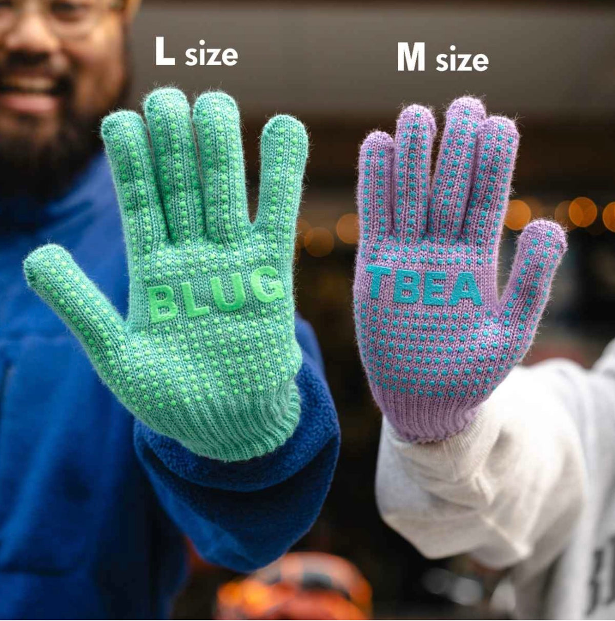 Blue Lug Merino Wool Gunte Gloves